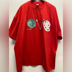 4 for $25 🎨 Art Lover Graphic Tee – LOVE Paint Palette Design 🎨 - 4X